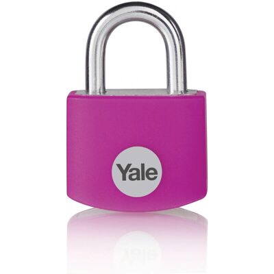 Yale Pink Aluminum Padlock - Model YE3B/32/116/1/P, 3 Keys, 16mm Shackle Yale Pink Aluminum Padlock - Model YE3B/32/116/1/P, 3 Keys, 16mm Shackle