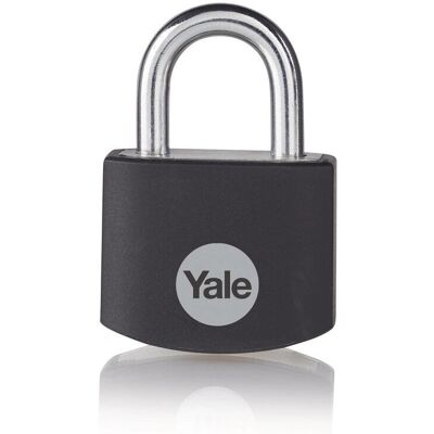 Yale Ye3b/38/119/1 BK - Cadenas en aluminium de 38mm - Chaîne en acier trempé - Noir - 3 clés - Pour armoires - Boîte à outils - Sac - Publicité Yale Ye3b/38/119/1 BK - Cadenas en aluminium de 38mm - Chaîne en acier trempé - Noir - 3 clés - Pour armoires - Boîte à outils - Sac - Publicité