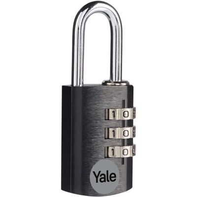 Yale Aluminium 20mm Padlock - 3-Digit Combo - Steel Shackle Yale Aluminium 20mm Padlock - 3-Digit Combo - Steel Shackle