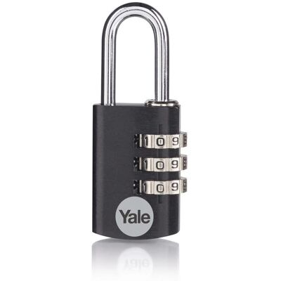 Yale Model YE3CB/20/121/2/BK - Aluminum Combination Lock - Pack of 2 Yale Model YE3CB/20/121/2/BK - Aluminum Combination Lock - Pack of 2