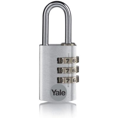 Yale Model YE3CB/38/131/1/S - Aluminum 4-Digit Combination Padlock Yale Model YE3CB/38/131/1/S - Aluminum 4-Digit Combination Padlock