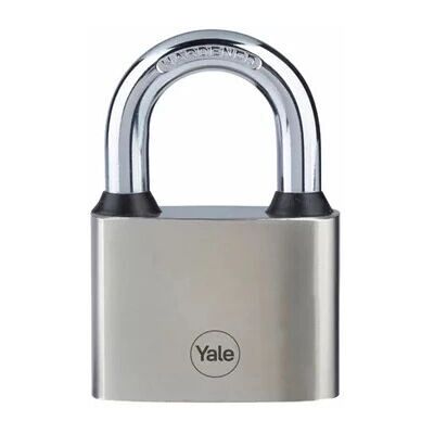 Yale Y112 Nickel Padlock - Hardened Steel - Outdoor Use Yale Y112 Nickel Padlock - Hardened Steel - Outdoor Use