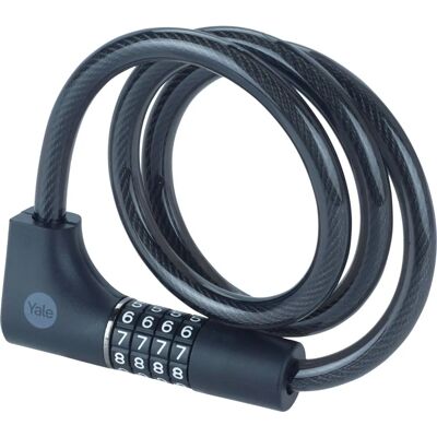 Yale YCC0/12/100/2 Negro - Cable de bicicleta con candado de combinación Yale YCC0/12/100/2 Negro - Cable de bicicleta con candado de combinación