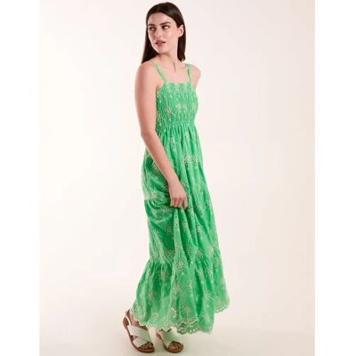 Blue Vanilla M Green Shirred Dress - Dress Blue Vanilla M Green Shirred Dress - Dress