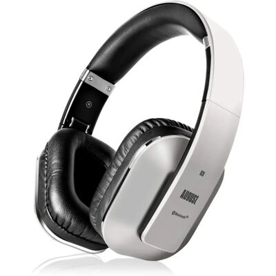 Casque Bluetooth sans fil August EP650S - Argent - Contrôle sonore personnalisé - Publicité Casque Bluetooth sans fil August EP650S - Argent - Contrôle sonore personnalisé - Publicité