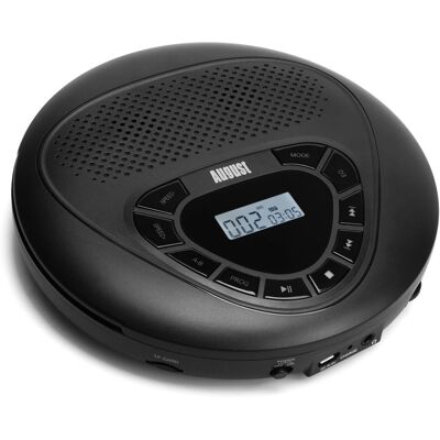 August SE10 Portable CD Player - Rechargeable, Aux out, MP3, Disc & Micro SD August SE10 Portable CD Player - Rechargeable, Aux out, MP3, Disc & Micro SD