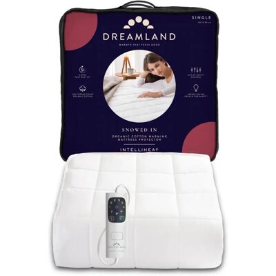 Dreamland Snowed In Organic Cotton Warming Mattress Protector - Single Dreamland Snowed In Organic Cotton Warming Mattress Protector - Single