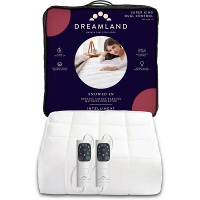 Dreamland Snowed In Organic Cotton Warming Mattress Protector - Super King Dual Dreamland Snowed In Organic Cotton Warming Mattress Protector - Super King Dual