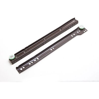 Ensemble de coulisses de tiroir marron - Fermeture automatique, Fixation inférieure, 300mm, Paquet de 3 - Publicité Ensemble de coulisses de tiroir marron - Fermeture automatique, Fixation inférieure, 300mm, Paquet de 3 - Publicité