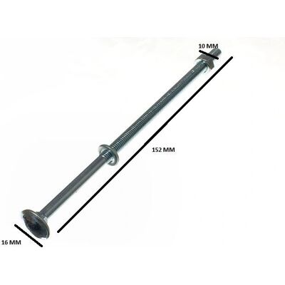 Coach 6mm 150mm Square Bolt Fully Threaded - Carriage Cup Hardware Coach 6mm 150mm Square Bolt Fully Threaded - Carriage Cup Hardware