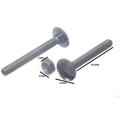 Coach M10 x 300mm Zinc Bolts - Pack of 12 Coach M10 x 300mm Zinc Bolts - Pack of 12