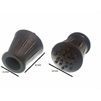 Embout de Canne en Caoutchouc Noir - 16mm - Pack 100 - Publicité Embout de Canne en Caoutchouc Noir - 16mm - Pack 100 - Publicité