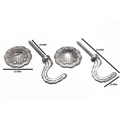 Crochets de rideau Onestopdiy Rosette & Plaque Chrome Mat - 100 Paires - Publicité Crochets de rideau Onestopdiy Rosette & Plaque Chrome Mat - 100 Paires - Publicité