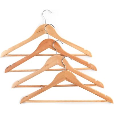 Beldray LA063557EU Wooden Coat Hangers - 4 Pack Slim Design Beldray LA063557EU Wooden Coat Hangers - 4 Pack Slim Design