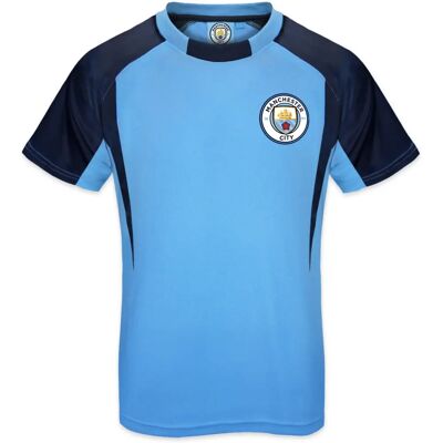 Manchester City Boys Sky Blue Crest T-Shirt - T-Shirt Manchester City Boys Sky Blue Crest T-Shirt - T-Shirt