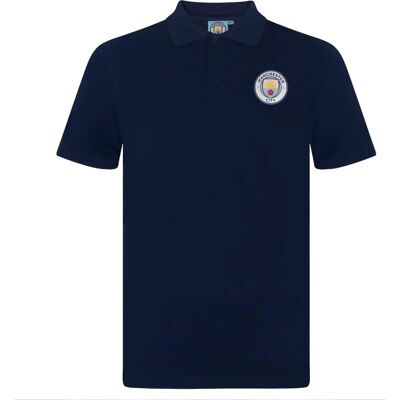 Manchester City FC Navy Blue Large Crest Polo Shirt - Polo Shirt Manchester City FC Navy Blue Large Crest Polo Shirt - Polo Shirt