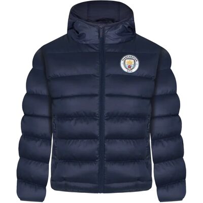 Manchester City Boys Hooded Winter Jacket - Kids Football Gift Manchester City Boys Hooded Winter Jacket - Kids Football Gift