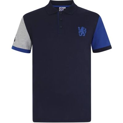 Chelsea FC XL Navy Contrast Sleeve Official Polo Shirt - Football Gift Chelsea FC XL Navy Contrast Sleeve Official Polo Shirt - Football Gift