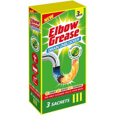 Elbow Grease Drain Unblocker - Effective Slow Sink Solution Elbow Grease Drain Unblocker - Effective Slow Sink Solution