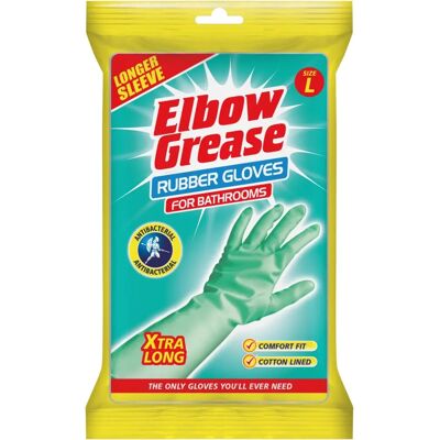 Elbow Grease Large Long Bathroom Rubber Gloves - Bathroom Cleaning Elbow Grease Large Long Bathroom Rubber Gloves - Bathroom Cleaning