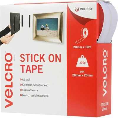 Fita de velcro da marca Velcro - 20mm x 10m - Branca Fita de velcro da marca Velcro - 20mm x 10m - Branca