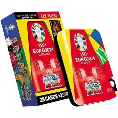 Topps Oficjalny Euro Match Attax 2024 Booster Tin - Wielokolorowy Topps Oficjalny Euro Match Attax 2024 Booster Tin - Wielokolorowy