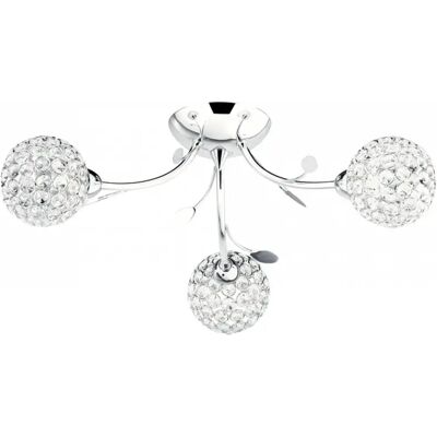 Searchlight Bellis - 3 Light Semi Flush Flower Ceiling Light Chrome - G9 Searchlight Bellis - 3 Light Semi Flush Flower Ceiling Light Chrome - G9