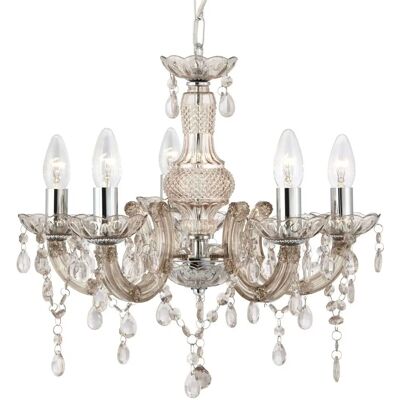 Lampadario Marie Therese 5 luci Mink - Cristallo, E14 Lampadario Marie Therese 5 luci Mink - Cristallo, E14
