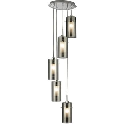Searchlight Polished Chrome 5-Licht Spiral Pendelleuchte Searchlight Polished Chrome 5-Licht Spiral Pendelleuchte