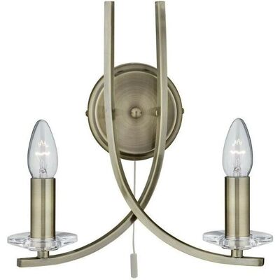 Searchlight Ascona 2 Applique da Parete - Ottone Antico - E14 Searchlight Ascona 2 Applique da Parete - Ottone Antico - E14