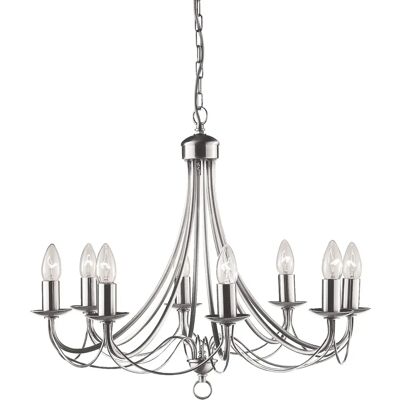 Searchlight Lighting Maypole 8 Licht Deckenleuchte in Satin-Silber Searchlight Lighting Maypole 8 Licht Deckenleuchte in Satin-Silber