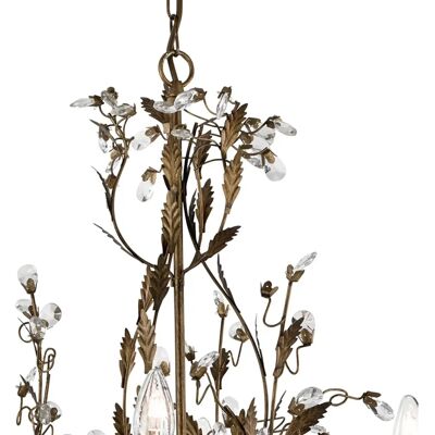 Lampadario Searchlight Almandite 8 Luci Design Foglie Fiori Marrone Oro - Lampadario Lampadario Searchlight Almandite 8 Luci Design Foglie Fiori Marrone Oro - Lampadario