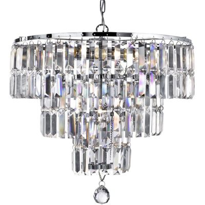 Lampadario Empire 5 Luci Cromo Cristallo - Searchlight Lampadario Empire 5 Luci Cromo Cristallo - Searchlight
