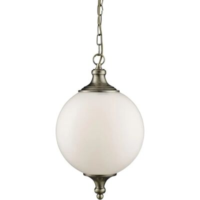 Pendente a Soffitto Globe 1 Luce Avalon di Searchlight in Ottone Antico - Pendente Pendente a Soffitto Globe 1 Luce Avalon di Searchlight in Ottone Antico - Pendente