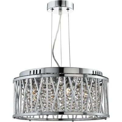 Lampadario Elise 4 Luci Searchlight - Cromo & Cristalli Lampadario Elise 4 Luci Searchlight - Cromo & Cristalli