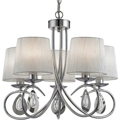 Lampadario Angelique a 5 luci in Cromato - Supporto da soffitto Lampadario Angelique a 5 luci in Cromato - Supporto da soffitto