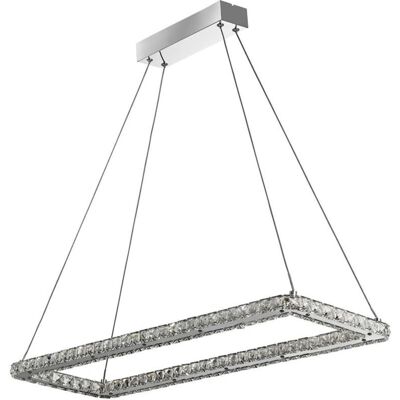 Obdélníková závěsná lampa Searchlight Clover - LED, chrom, 60cm Obdélníková závěsná lampa Searchlight Clover - LED, chrom, 60cm