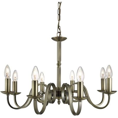Lampadario a Soffitto Searchlight Lighting Richmond 8 Luci - Ottone Antico Lampadario a Soffitto Searchlight Lighting Richmond 8 Luci - Ottone Antico
