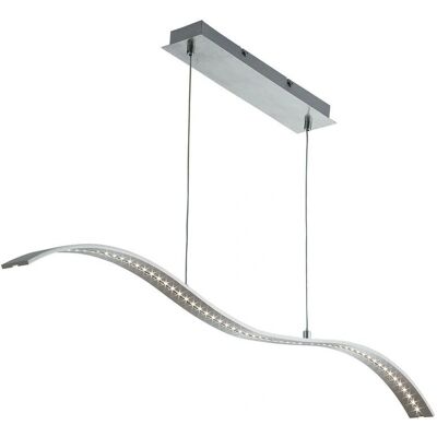 Luce a barra ondulata LED in argento satinato - Lampada moderna a soffitto Luce a barra ondulata LED in argento satinato - Lampada moderna a soffitto