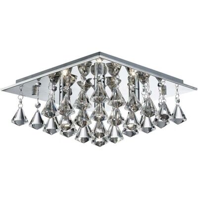 Luce semi incasso 4 luci in cromo Hanna - Lampada da soffitto Luce semi incasso 4 luci in cromo Hanna - Lampada da soffitto