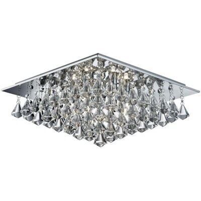 Lampadario da soffitto Searchlight Hanna 6 luci Cromo Cristallo G9 Lampadario da soffitto Searchlight Hanna 6 luci Cromo Cristallo G9