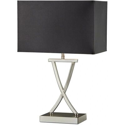 Searchlight EU7923SS Satin-Silber/Schwarz Tischlampe - Tischlampe Searchlight EU7923SS Satin-Silber/Schwarz Tischlampe - Tischlampe
