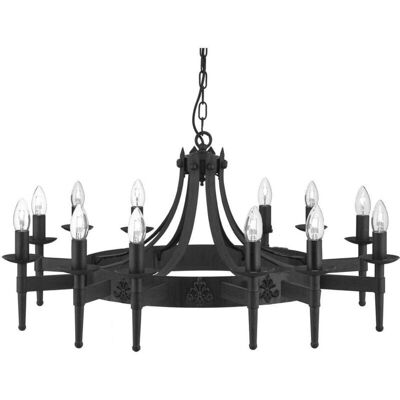 Lampadario a Sospensione Cartwheel 12-Luci Nero - Illuminazione Lampadario a Sospensione Cartwheel 12-Luci Nero - Illuminazione