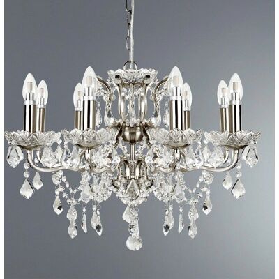 Chandelier Searchlight Parigi 8 luci Finitura argento satinato - Tipo di prodotto Chandelier Searchlight Parigi 8 luci Finitura argento satinato - Tipo di prodotto