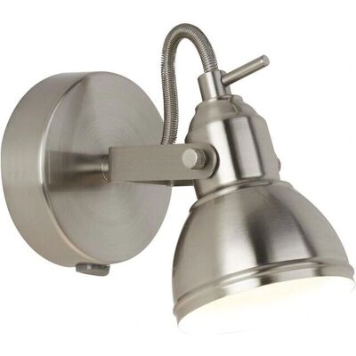 Faretto da Parete Searchlight Focus 1 Luce Satin Silver - Spotlight Faretto da Parete Searchlight Focus 1 Luce Satin Silver - Spotlight