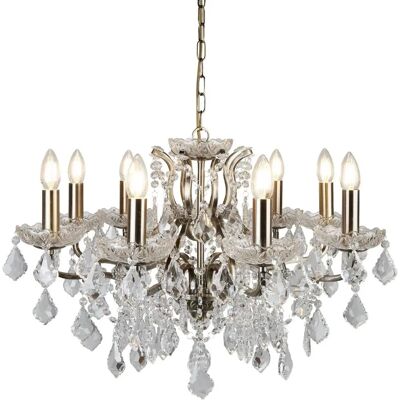 Lampadario Parigi 8 luci - Ottone antico - E14 Lampadario Parigi 8 luci - Ottone antico - E14