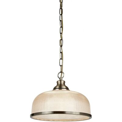 Searchlight Lighting Bistro II Single Light Ceiling Pendant - Antique Brass - 27cm Dia Searchlight Lighting Bistro II Single Light Ceiling Pendant - Antique Brass - 27cm Dia