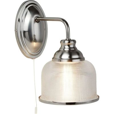 Lampada da Parete Satin Silver - Vetro Holophane, E27, 7W Lampada da Parete Satin Silver - Vetro Holophane, E27, 7W