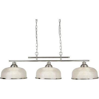 Searchlight Bistro II 3-Licht Satin Silber Deckenpendel - Deckenleuchte Searchlight Bistro II 3-Licht Satin Silber Deckenpendel - Deckenleuchte