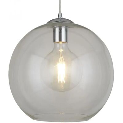 Searchlight Chrom Pendelleuchte - 1 Licht, Klarglas, E27, 30cm Searchlight Chrom Pendelleuchte - 1 Licht, Klarglas, E27, 30cm